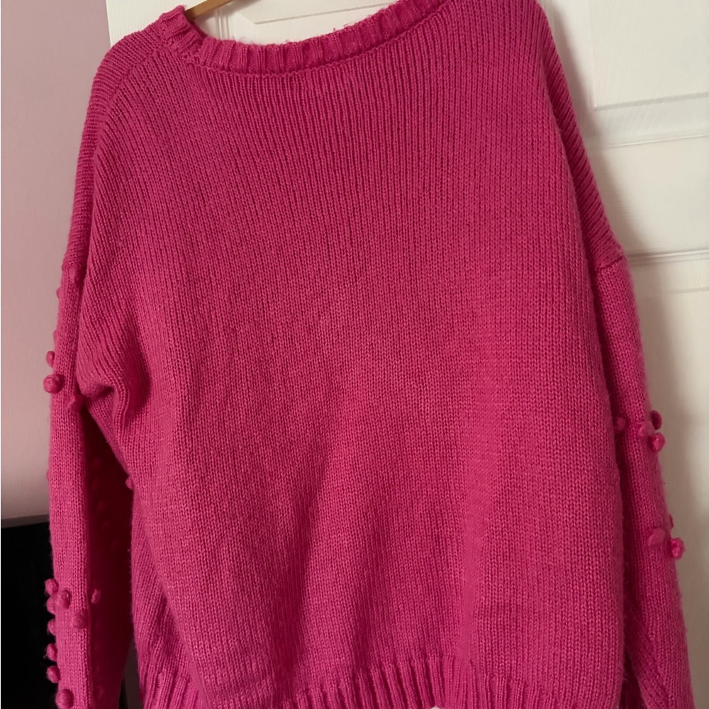 Pink Lily Heart-Embellished Pink Sweater - Picture 2 of 3